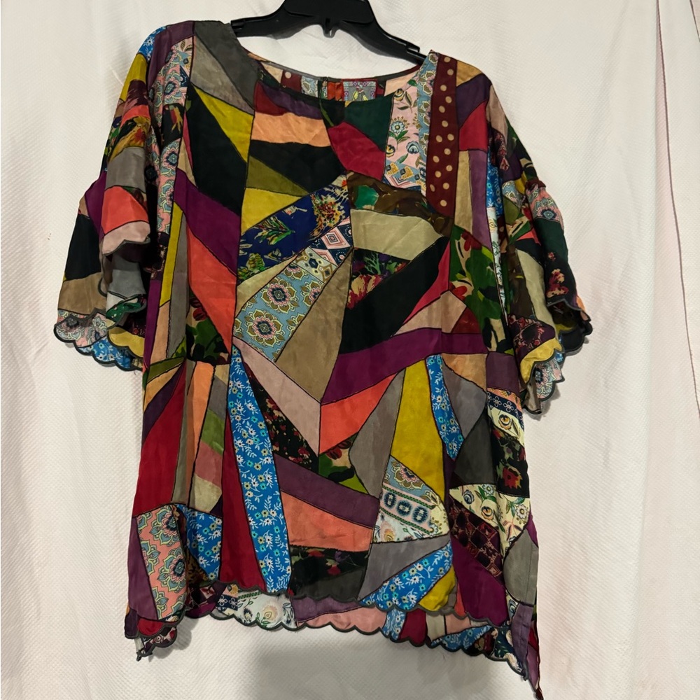 Johnny Was Multicolor Patchwork Blouse - image 3